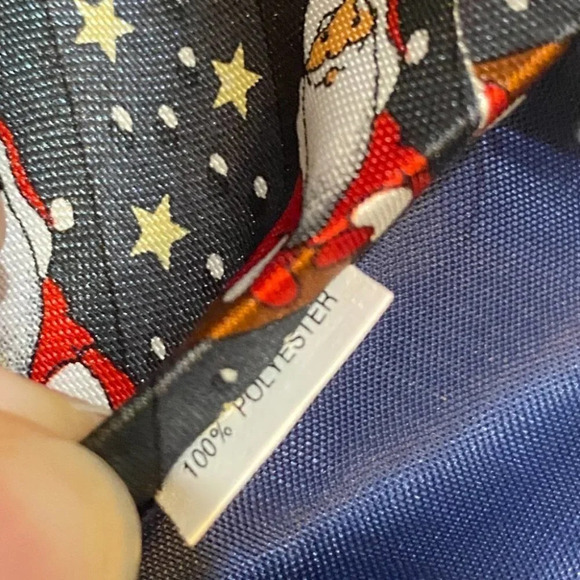 Christmas Holiday Santa  Neck Tie 56" Navy Red Gold - Picture 7 of 8